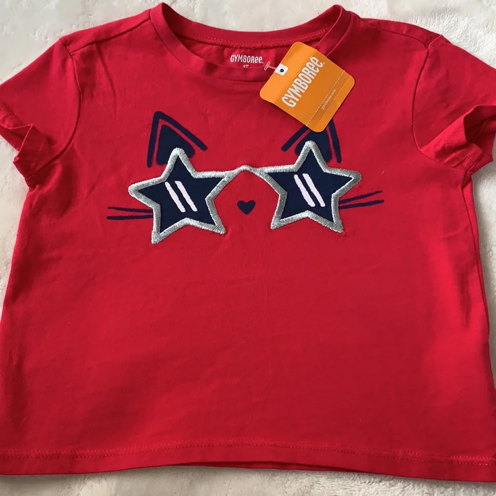 NWT Gymboree White Patriotic Top 3T T-shirt Stars